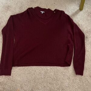 Charlotte Russe Red V-Neck Sweater